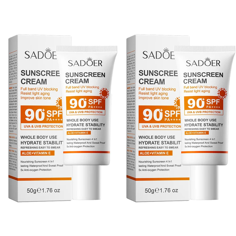 日焼け止め乳液(顔・からだ用)、スーパー220g、50g(ミニボトル)、SPF90 PA+++++、全身用