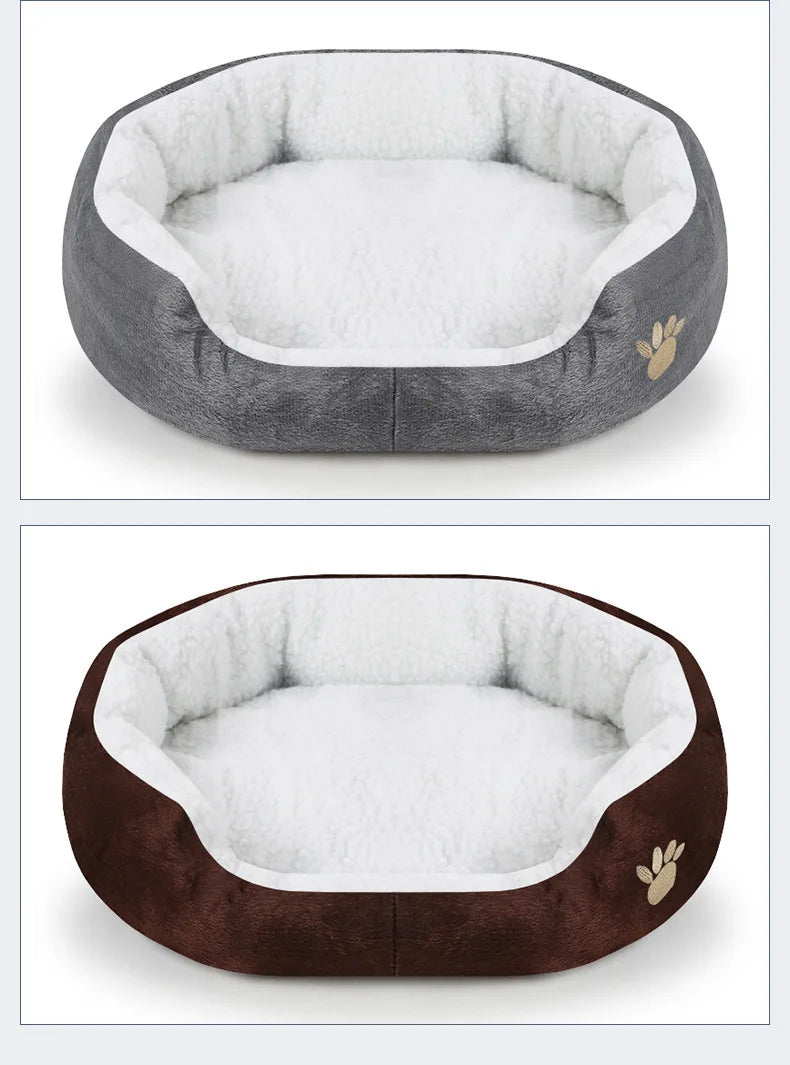 Large Dog Bed With Cashmere Warmth Sofa Lounger Plush Kennel Bed