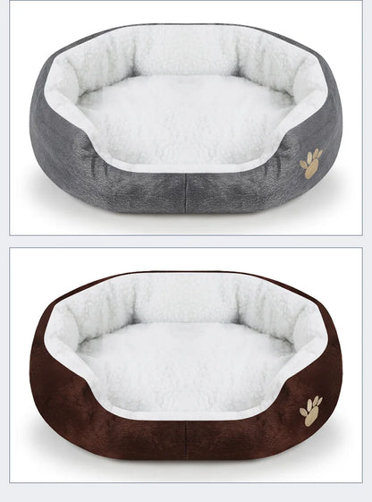 Large Dog Bed With Cashmere Warmth Sofa Lounger Plush Kennel Bed