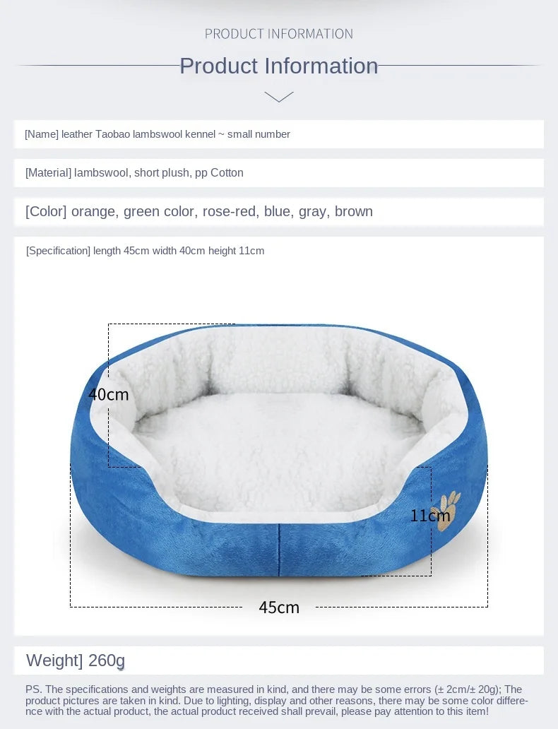 Large Dog Bed With Cashmere Warmth Sofa Lounger Plush Kennel Bed