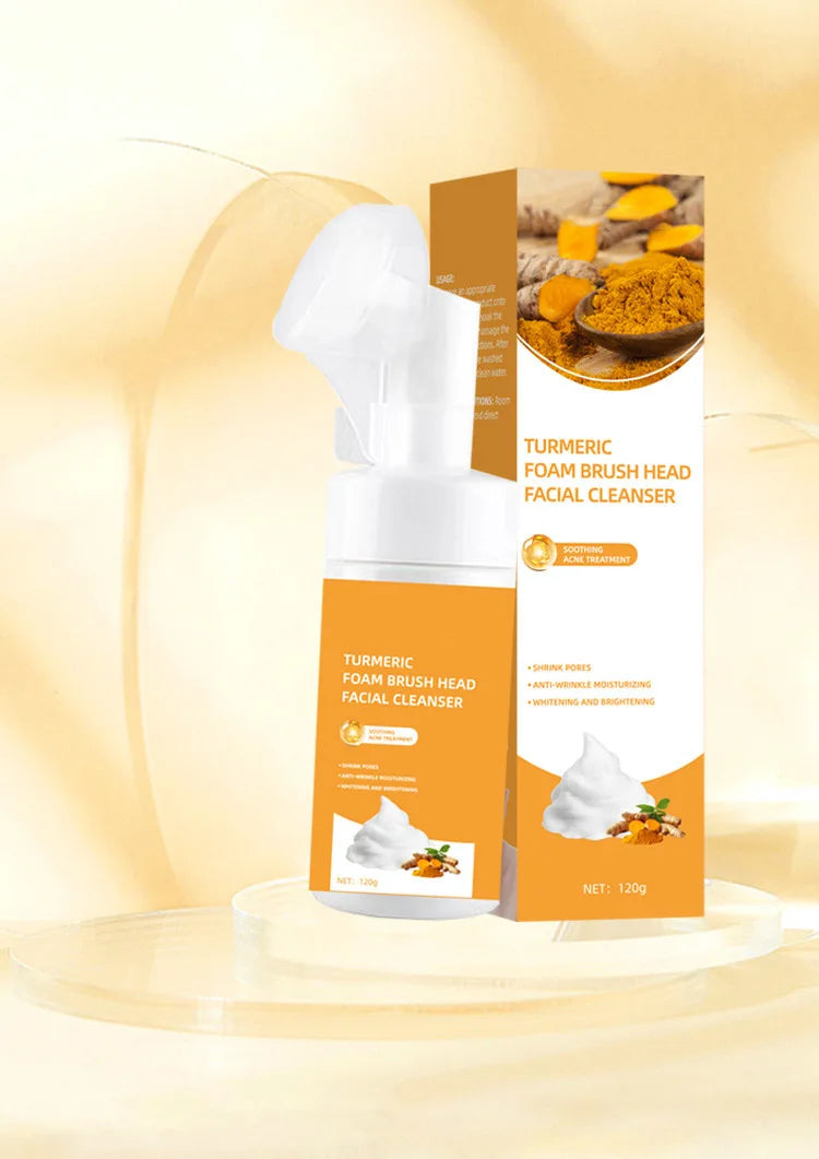 Turmeric Kojic Acid Clean and Clear Skin Brightening Foaming Face Wash Cleanser for Dark Spots