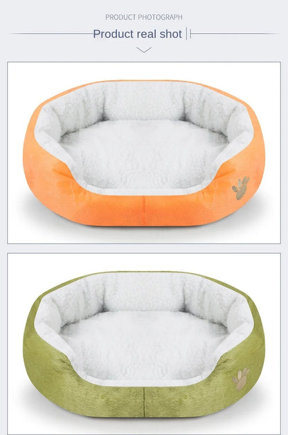 Large Dog Bed With Cashmere Warmth Sofa Lounger Plush Kennel Bed