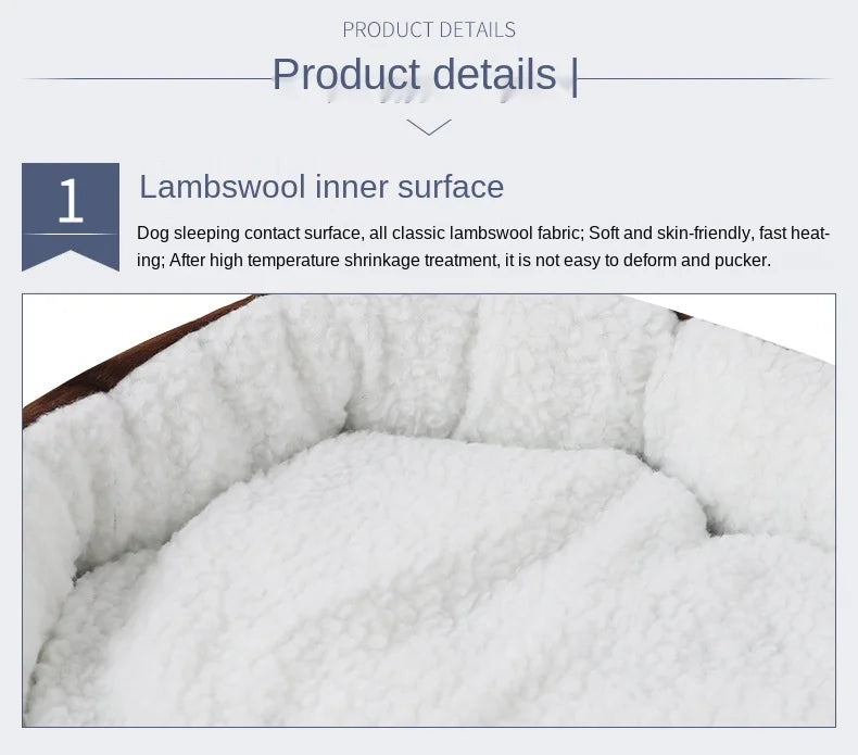 Large Dog Bed With Cashmere Warmth Sofa Lounger Plush Kennel Bed