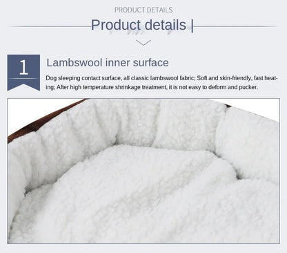 Large Dog Bed With Cashmere Warmth Sofa Lounger Plush Kennel Bed