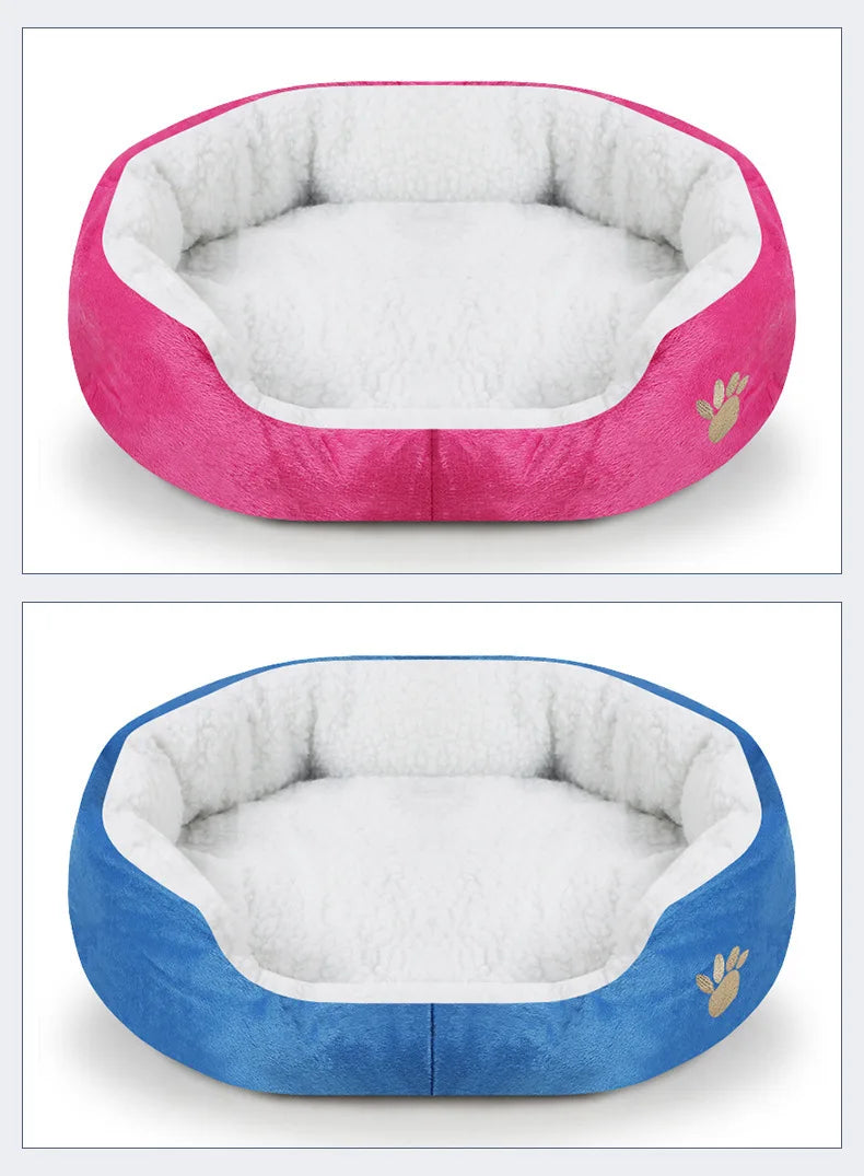 Large Dog Bed With Cashmere Warmth Sofa Lounger Plush Kennel Bed