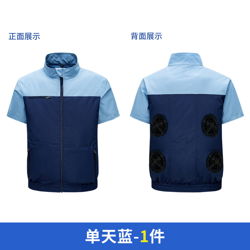 国境を越えた新しいスマート空調服ジャケット 扇風機付き 屋外作業服 労働保護 扇風機服
