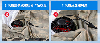 New Fan Sun Protection Clothing, Heatstroke Prevention Outdoor Work Clothes, Refrigeration Fishing Clothing for Men and Women with Fans to Cool down