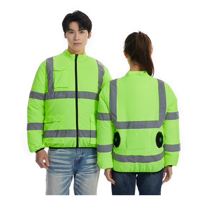 Cross-border Summer New Reflective Strip Air-conditioning Suit Jacket Clothes with Fan Safety Work Clothes Men's Service Clothes