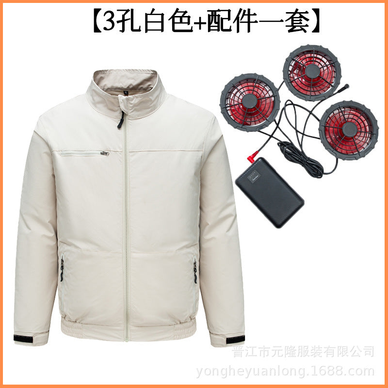 Cross-border Air-conditioning Clothing Summer Cooling Fan Clothing Men's Workers' Clothing with Fan Summer-heat Protection Electric Welding Labor Protection Work Clothes