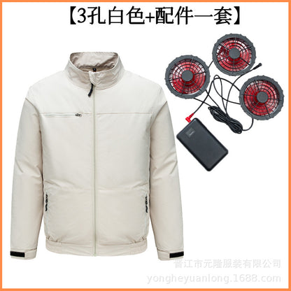 Cross-border Air-conditioning Clothing Summer Cooling Fan Clothing Men's Workers' Clothing with Fan Summer-heat Protection Electric Welding Labor Protection Work Clothes