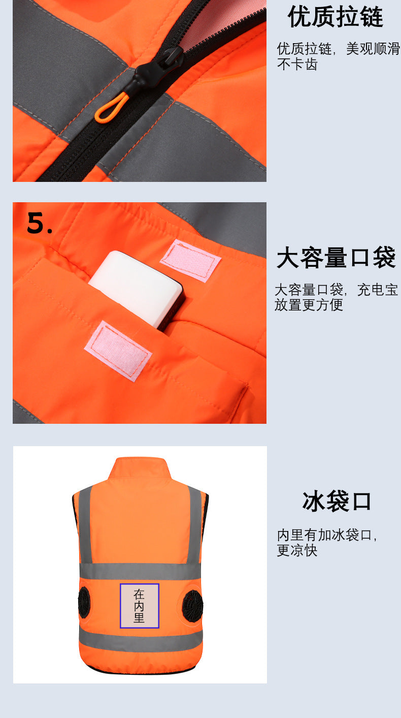 Fan Clothing, Summer Variety of Air-Conditioned Clothing, Technology, Large Fan Cooling, Construction Site Fishing Vest for Men, Exclusively for Cross-Border Use