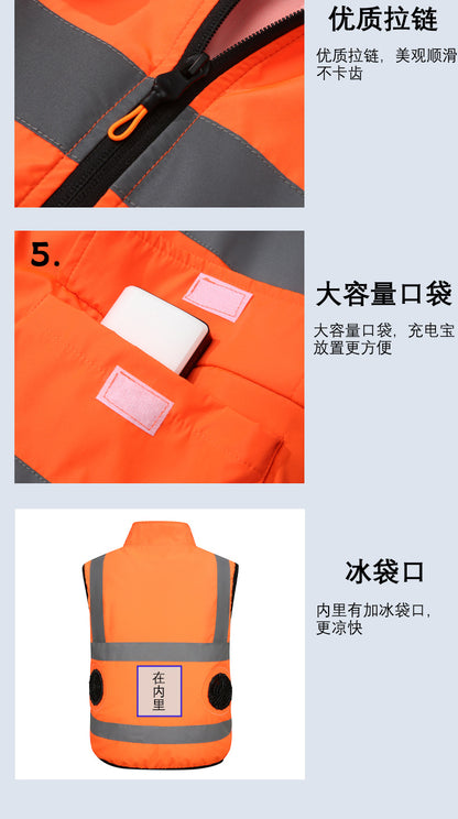 Fan Clothing, Summer Variety of Air-Conditioned Clothing, Technology, Large Fan Cooling, Construction Site Fishing Vest for Men, Exclusively for Cross-Border Use