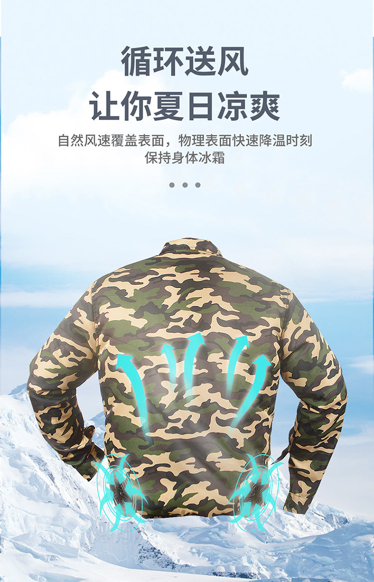 Clearance air conditioning clothing fan clothing fan camouflage clothing with fan clothing clothing source factory
