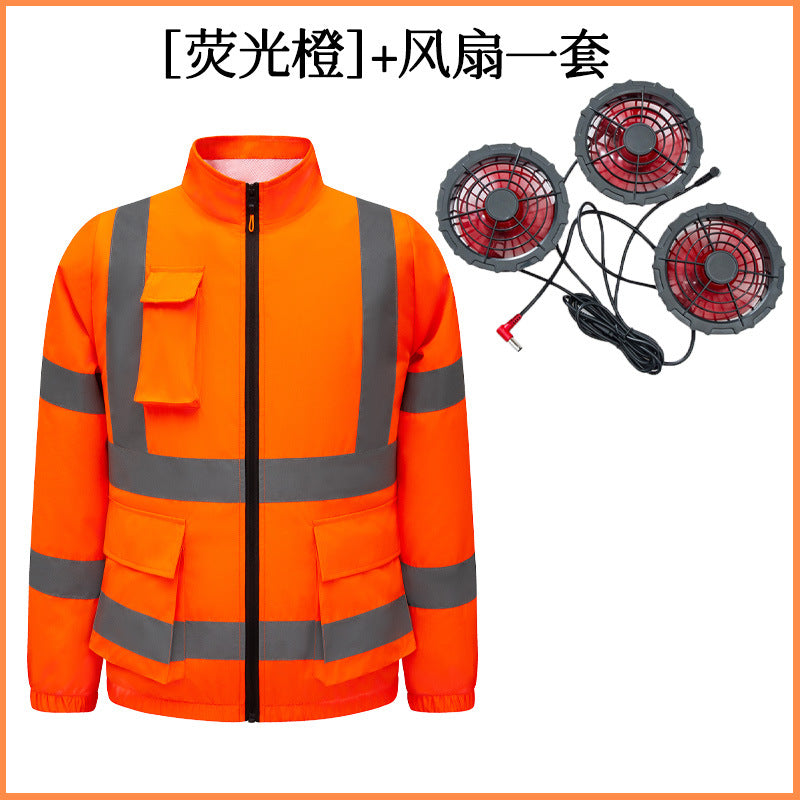 新型空冷服、反射型長袖作業服3ファン付き、労動保護服、屋外日焼け止め作業服