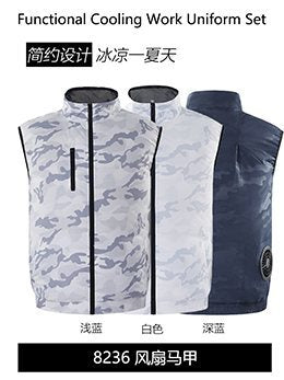 Cross-border Heat Prevention Fan Clothing Short-sleeved Air Conditioning Clothing Intelligent Cooling Refrigeration Clothing Men's and Women's Labor Protection Welding Short-sleeved Jacket