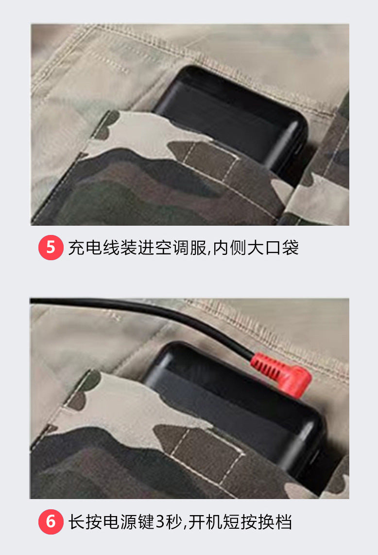 国境を越えた新しいスマート空調服ジャケット 扇風機付き 屋外作業服 労働保護 扇風機服