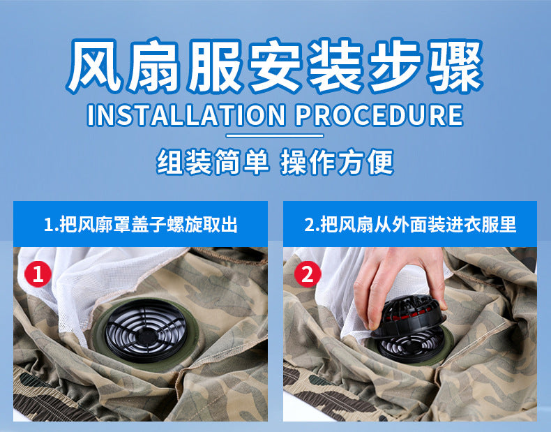 New Fan Sun Protection Clothing, Heatstroke Prevention Outdoor Work Clothes, Refrigeration Fishing Clothing for Men and Women with Fans to Cool down
