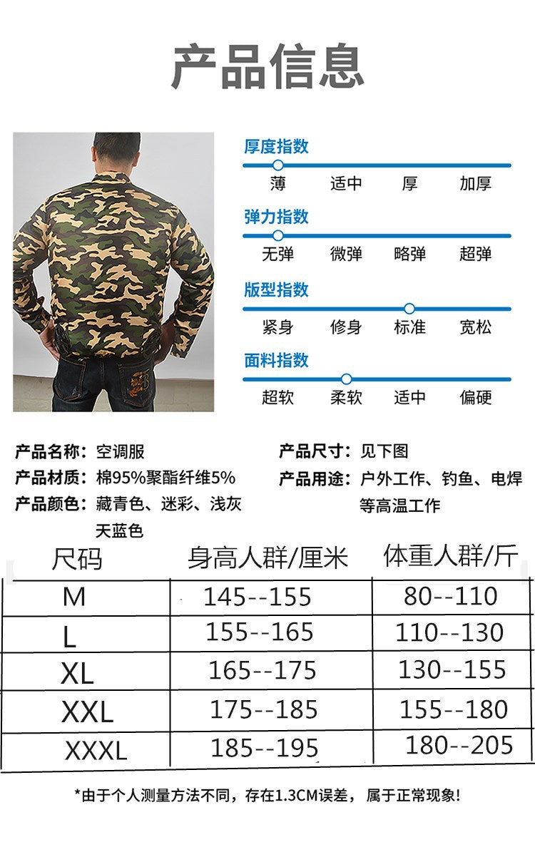 Clearance air conditioning clothing fan clothing fan camouflage clothing with fan clothing clothing source factory