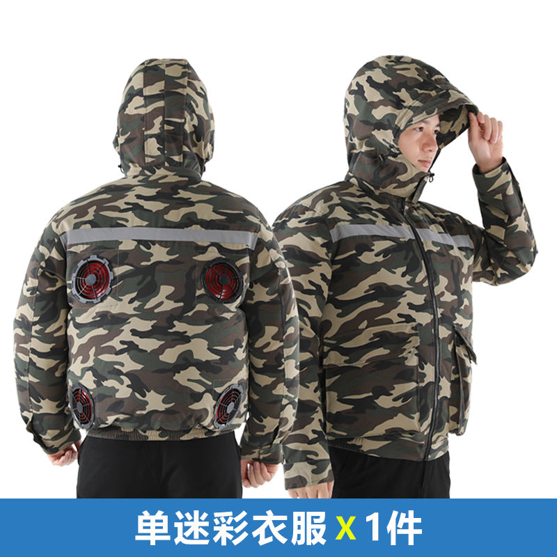 Summer Air-Conditioned Clothing for Outdoor Labor Protection, Cooling and Sun Protection Clothing, Hooded Fan Clothing for Men and Women, Specially Designed for Outdoor Labor Protection