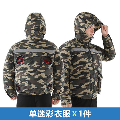 Summer Air-Conditioned Clothing for Outdoor Labor Protection, Cooling and Sun Protection Clothing, Hooded Fan Clothing for Men and Women, Specially Designed for Outdoor Labor Protection