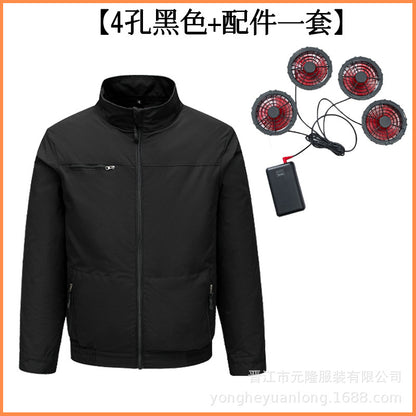 Cross-border Air-conditioning Clothing Summer Cooling Fan Clothing Men's Workers' Clothing with Fan Summer-heat Protection Electric Welding Labor Protection Work Clothes