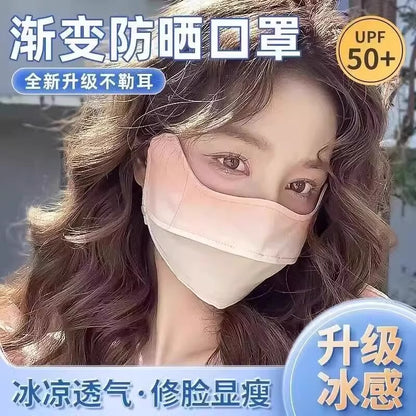 3D首元保護 日焼け止めマスク UPF紫外線対策 レディース フェイスキニ 運転用 アイスシルク 通気性 夏用 フルフェイス