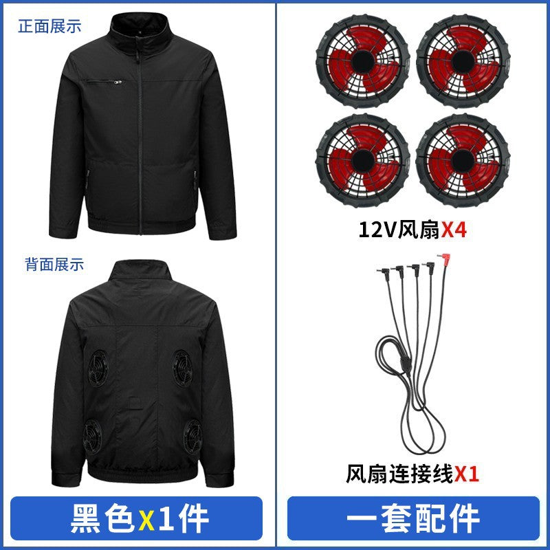 国境を越えた新しいスマート空調服ジャケット 扇風機付き 屋外作業服 労働保護 扇風機服