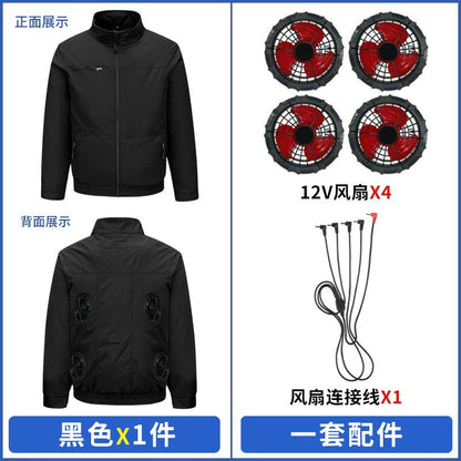 国境を越えた新しいスマート空調服ジャケット 扇風機付き 屋外作業服 労働保護 扇風機服