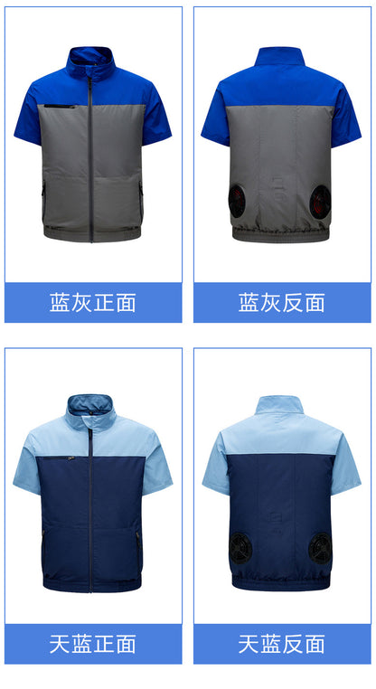 国境を越えた新しいスマート空調服ジャケット 扇風機付き 屋外作業服 労働保護 扇風機服
