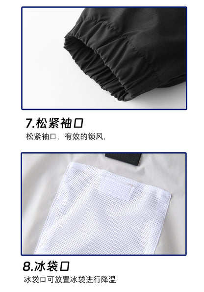 Summer New Three-Hole Fan Air-Conditioning Clothing Outdoor Cooling Sun Protection Hooded Shirt Stand Collar Jacket Work Clothes