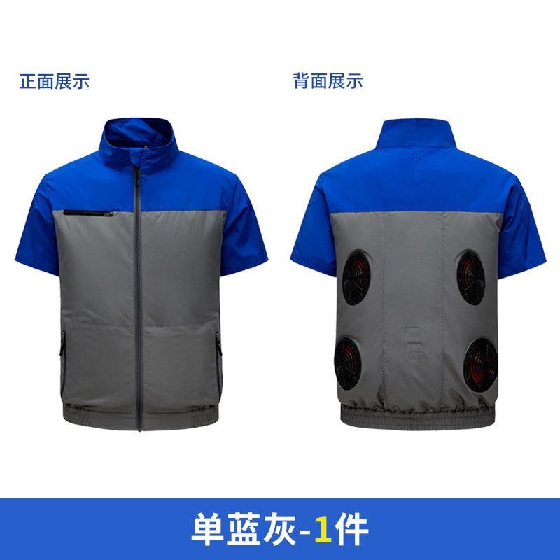 国境を越えた新しいスマート空調服ジャケット 扇風機付き 屋外作業服 労働保護 扇風機服