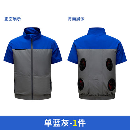 国境を越えた新しいスマート空調服ジャケット 扇風機付き 屋外作業服 労働保護 扇風機服