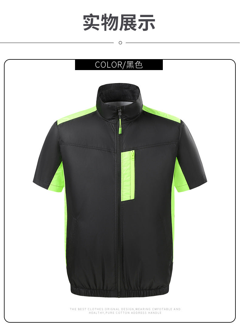 Cross-border Heat Prevention Fan Clothing Short-sleeved Air Conditioning Clothing Intelligent Cooling Refrigeration Clothing Men's and Women's Labor Protection Welding Short-sleeved Jacket