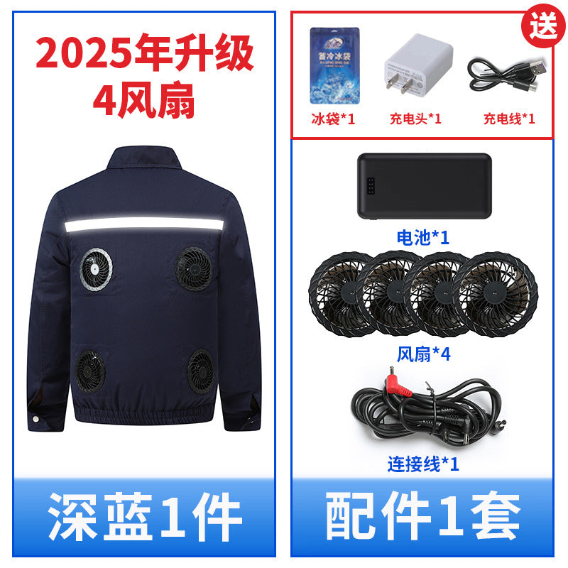 Heatstroke Prevention and Cooling Air Conditioning Clothes Men's Work Clothes Refrigeration with Fan Charging Site Labor Protection Clothes Welder Jacket