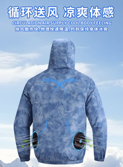 New Fan Sun Protection Clothing, Heatstroke Prevention Outdoor Work Clothes, Refrigeration Fishing Clothing for Men and Women with Fans to Cool down