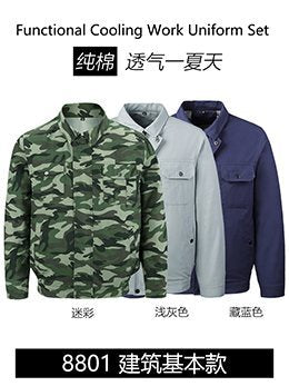 Cross-border Heat Prevention Fan Clothing Short-sleeved Air Conditioning Clothing Intelligent Cooling Refrigeration Clothing Men's and Women's Labor Protection Welding Short-sleeved Jacket