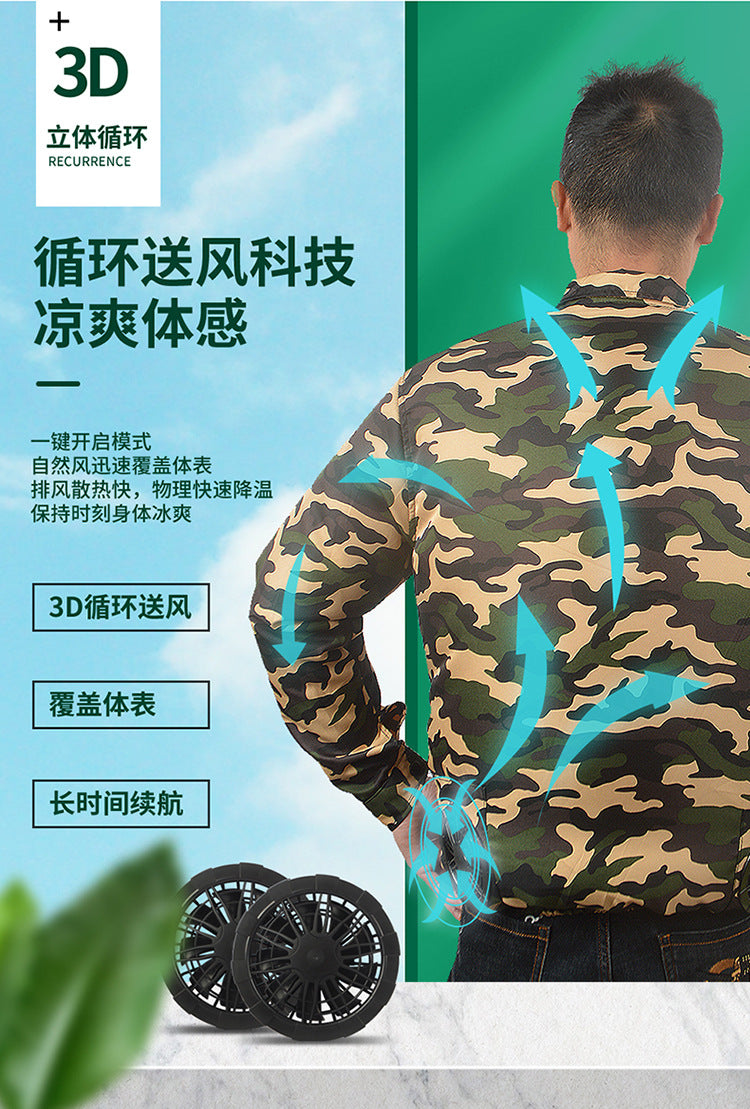 Clearance air conditioning clothing fan clothing fan camouflage clothing with fan clothing clothing source factory