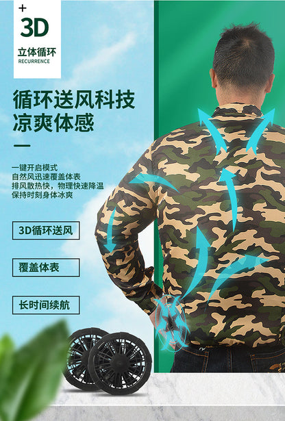Clearance air conditioning clothing fan clothing fan camouflage clothing with fan clothing clothing source factory