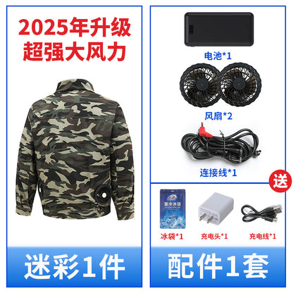 Heatstroke Prevention and Cooling Air Conditioning Clothes Men's Work Clothes Refrigeration with Fan Charging Site Labor Protection Clothes Welder Jacket