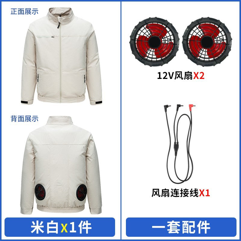国境を越えた新しいスマート空調服ジャケット 扇風機付き 屋外作業服 労働保護 扇風機服
