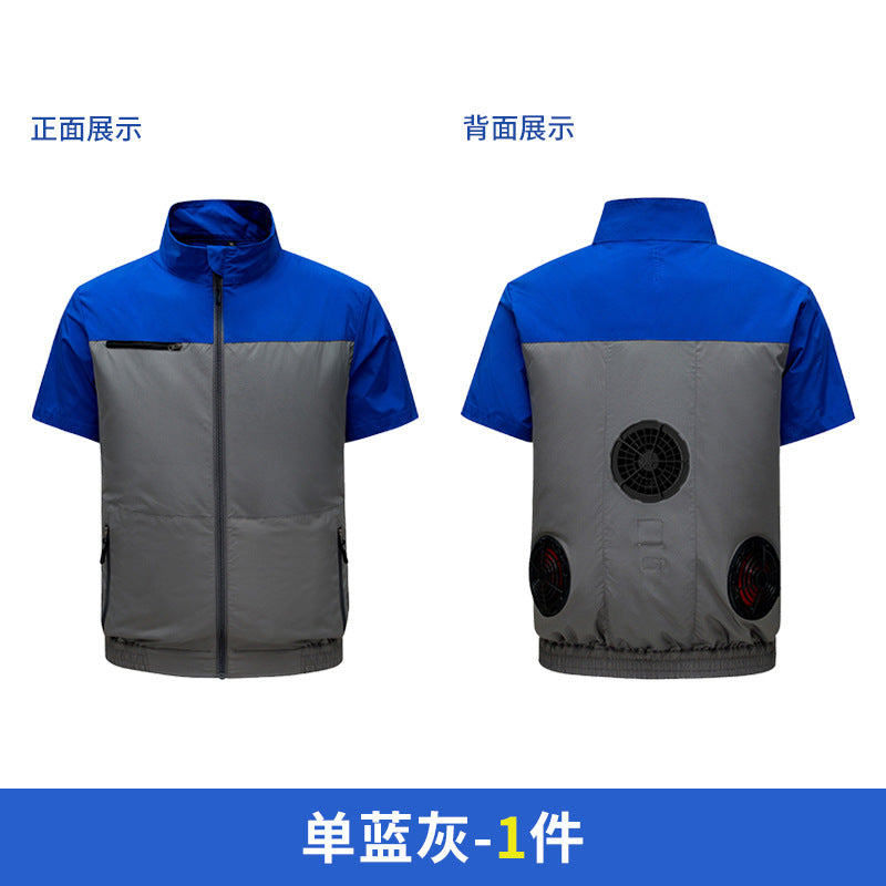国境を越えた新しいスマート空調服ジャケット 扇風機付き 屋外作業服 労働保護 扇風機服