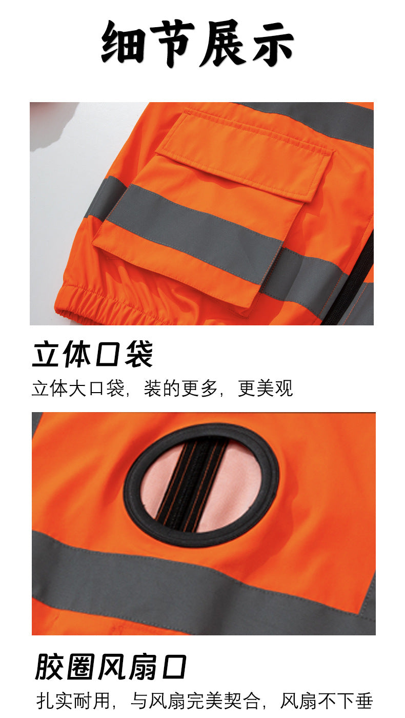 新型空冷服、反射型長袖作業服3ファン付き、労動保護服、屋外日焼け止め作業服
