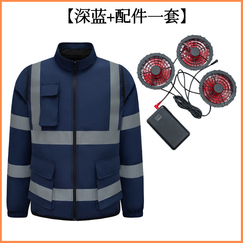 新型空冷服、反射型長袖作業服3ファン付き、労動保護服、屋外日焼け止め作業服
