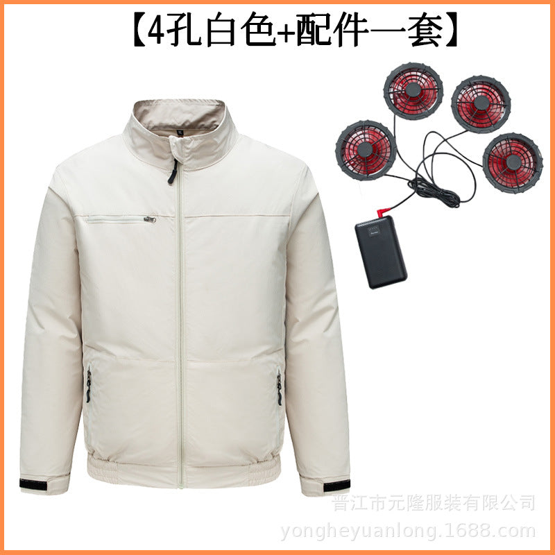 Cross-border Air-conditioning Clothing Summer Cooling Fan Clothing Men's Workers' Clothing with Fan Summer-heat Protection Electric Welding Labor Protection Work Clothes