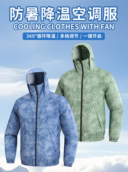 New Fan Sun Protection Clothing, Heatstroke Prevention Outdoor Work Clothes, Refrigeration Fishing Clothing for Men and Women with Fans to Cool down