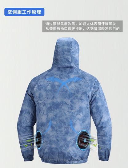 New Fan Sun Protection Clothing, Heatstroke Prevention Outdoor Work Clothes, Refrigeration Fishing Clothing for Men and Women with Fans to Cool down