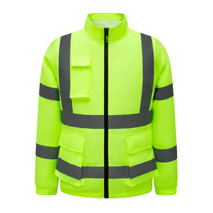 Cross-border Summer New Reflective Strip Air-conditioning Suit Jacket Clothes with Fan Safety Work Clothes Men's Service Clothes