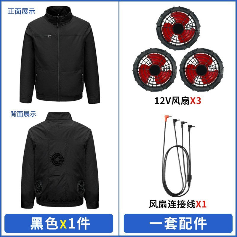 国境を越えた新しいスマート空調服ジャケット 扇風機付き 屋外作業服 労働保護 扇風機服