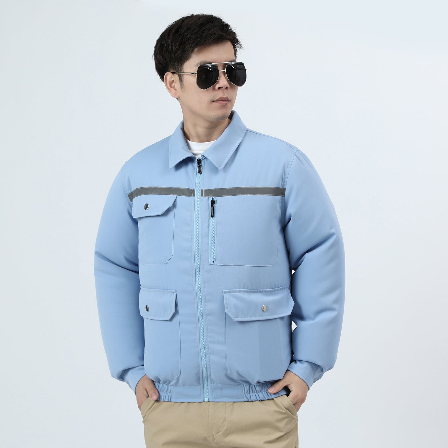 Heatstroke Prevention and Cooling Air Conditioning Clothes Men's Work Clothes Refrigeration with Fan Charging Site Labor Protection Clothes Welder Jacket