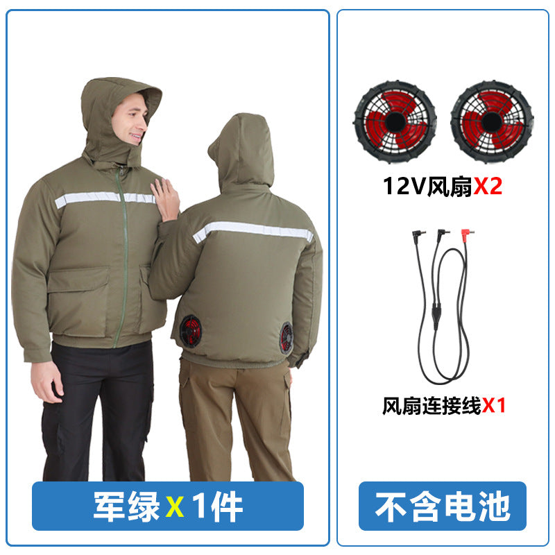 Summer Air-Conditioned Clothing for Outdoor Labor Protection, Cooling and Sun Protection Clothing, Hooded Fan Clothing for Men and Women, Specially Designed for Outdoor Labor Protection